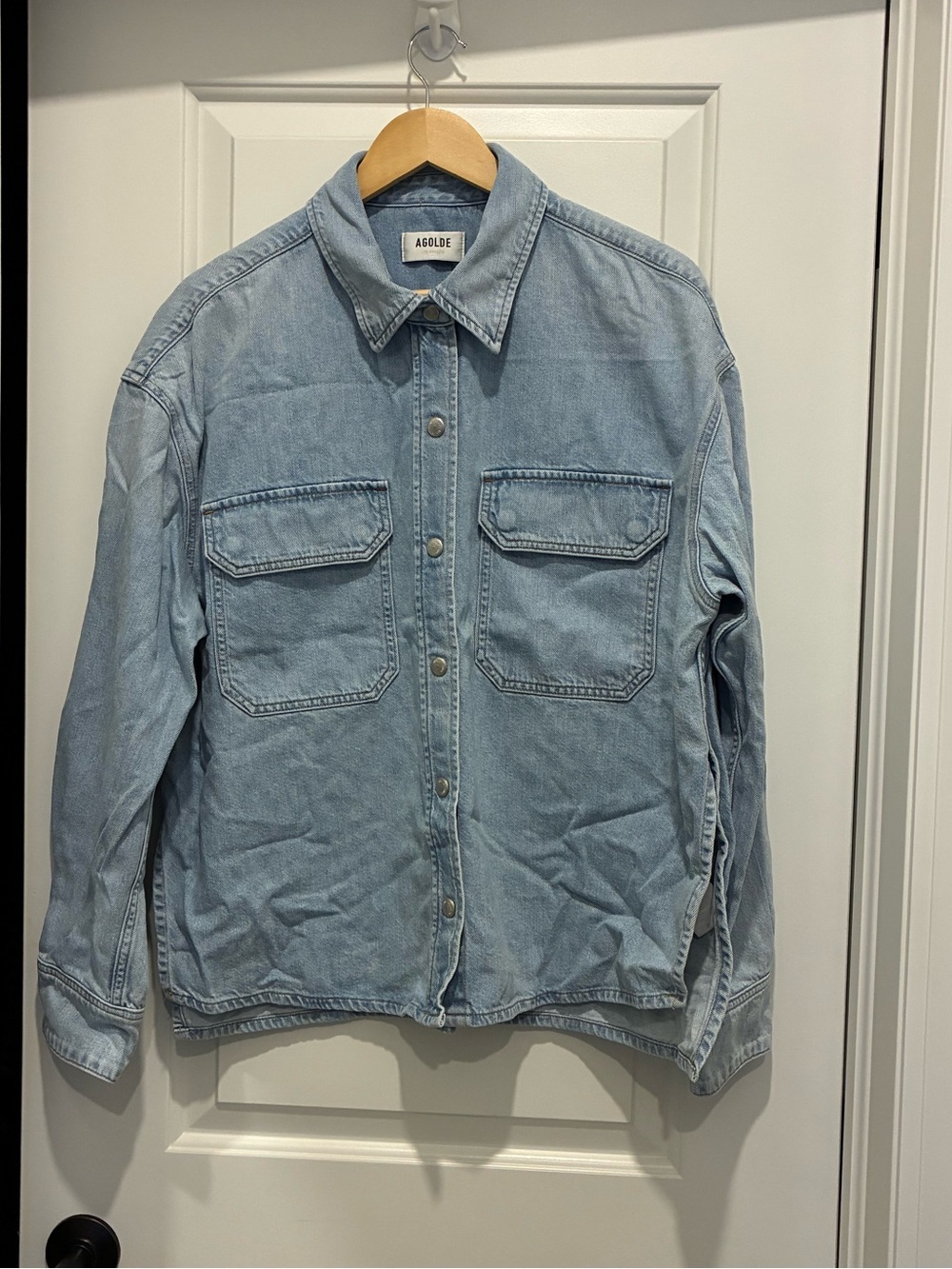 AGolde Light Wash Denim Shirt Jacket size medium oversized!
